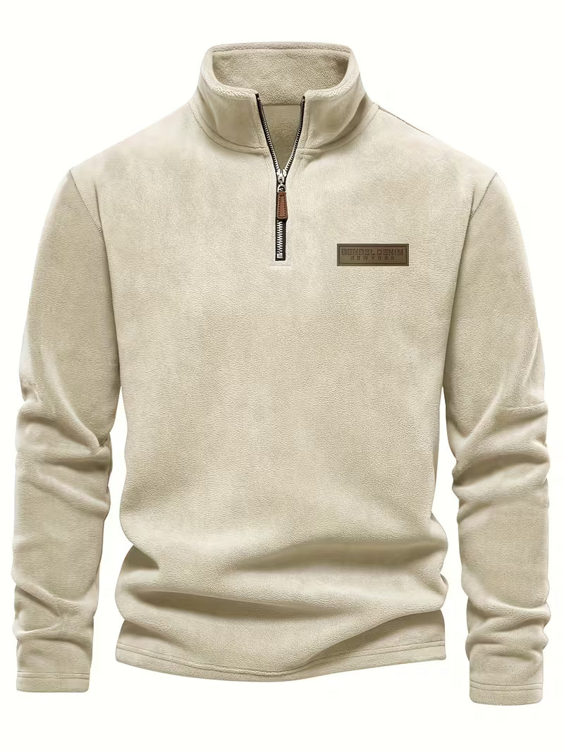 Pull à col montant avec demi-fermeture éclair