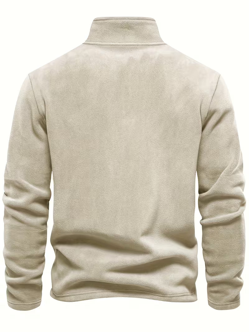 Pull à col montant avec demi-fermeture éclair
