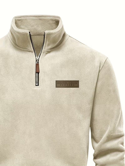 Pull à col montant avec demi-fermeture éclair