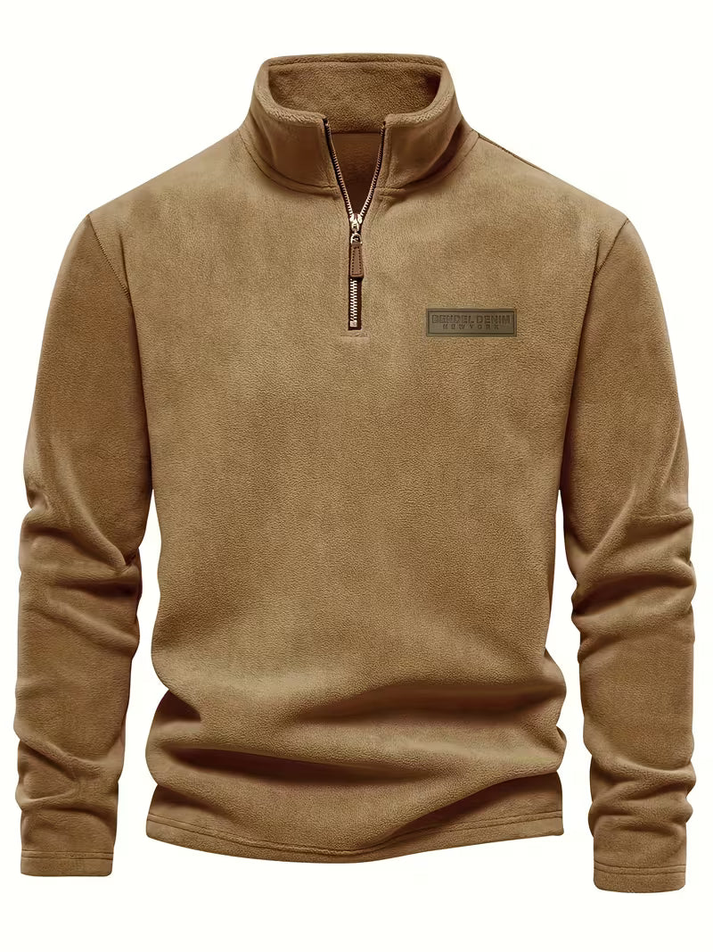 Pull à col montant avec demi-fermeture éclair