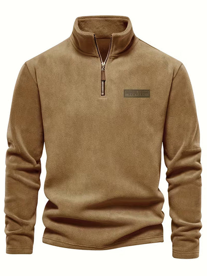 Pull à col montant avec demi-fermeture éclair