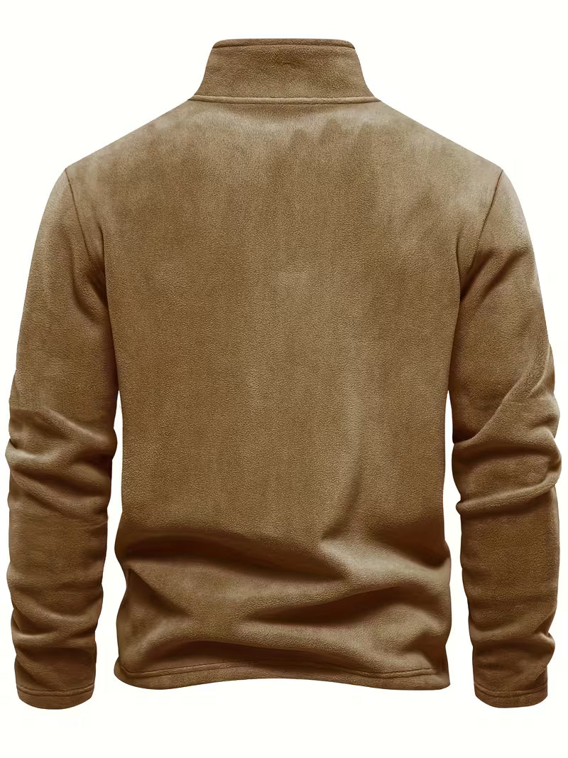 Pull à col montant avec demi-fermeture éclair