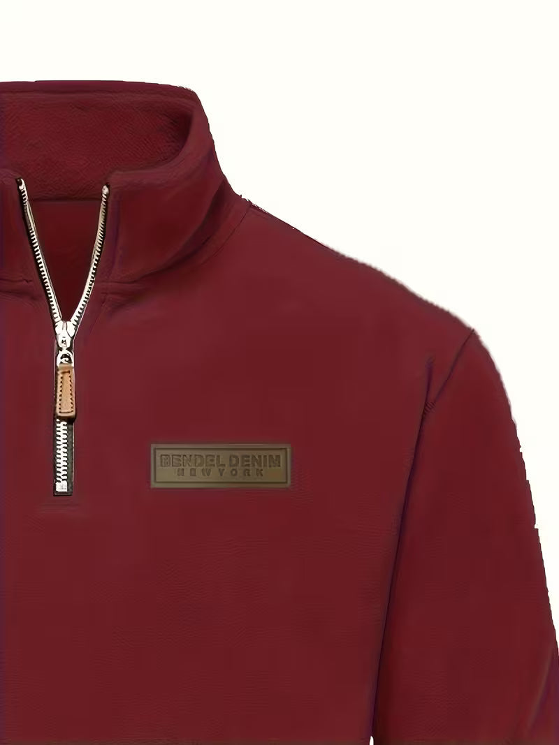 Pull à col montant avec demi-fermeture éclair