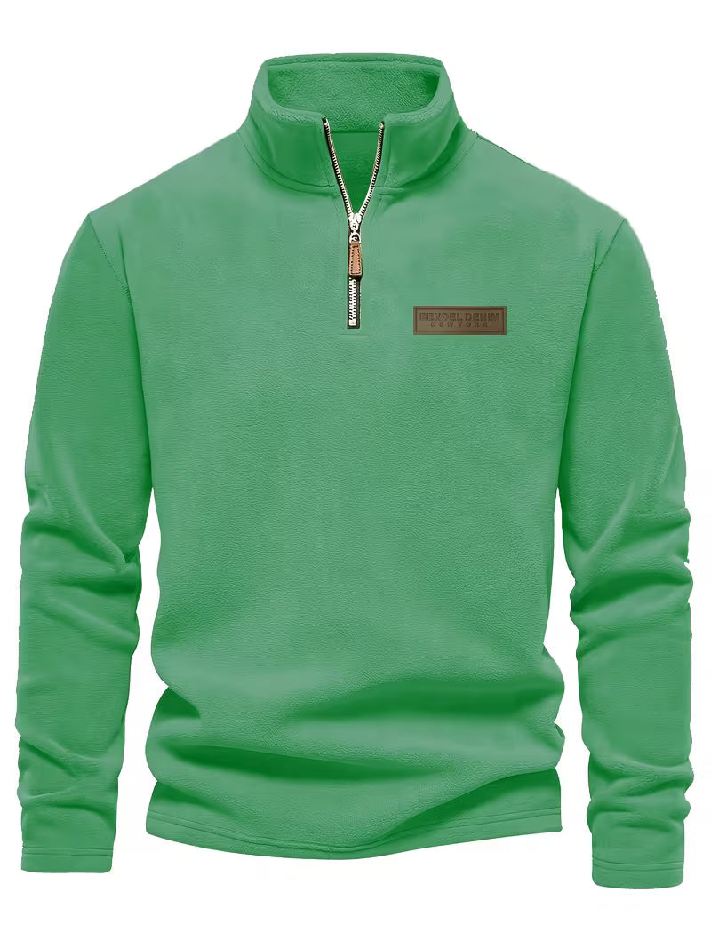Pull à col montant avec demi-fermeture éclair