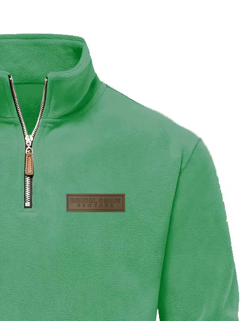 Pull à col montant avec demi-fermeture éclair