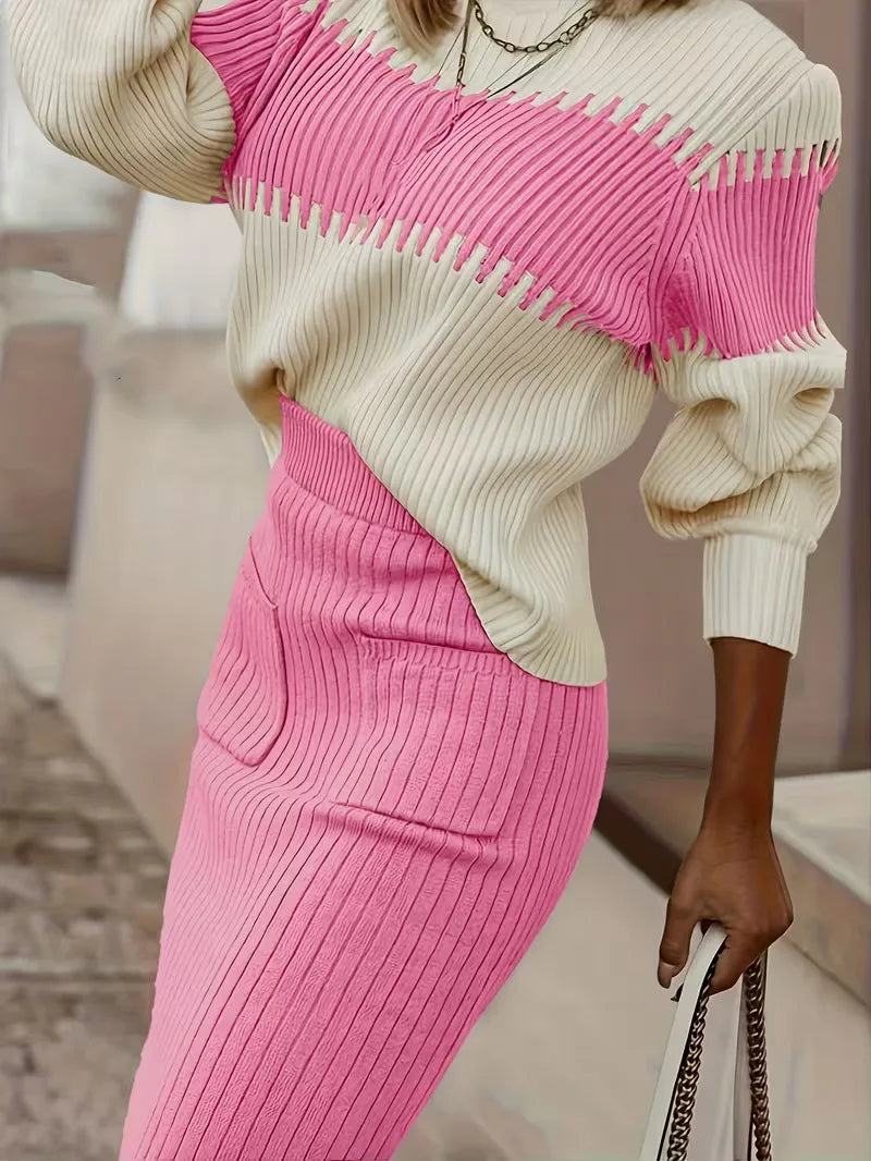 Two-Piece Set with Ribbed Texture