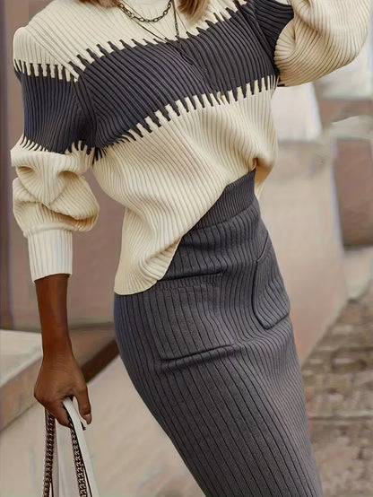 Two-Piece Set with Ribbed Texture