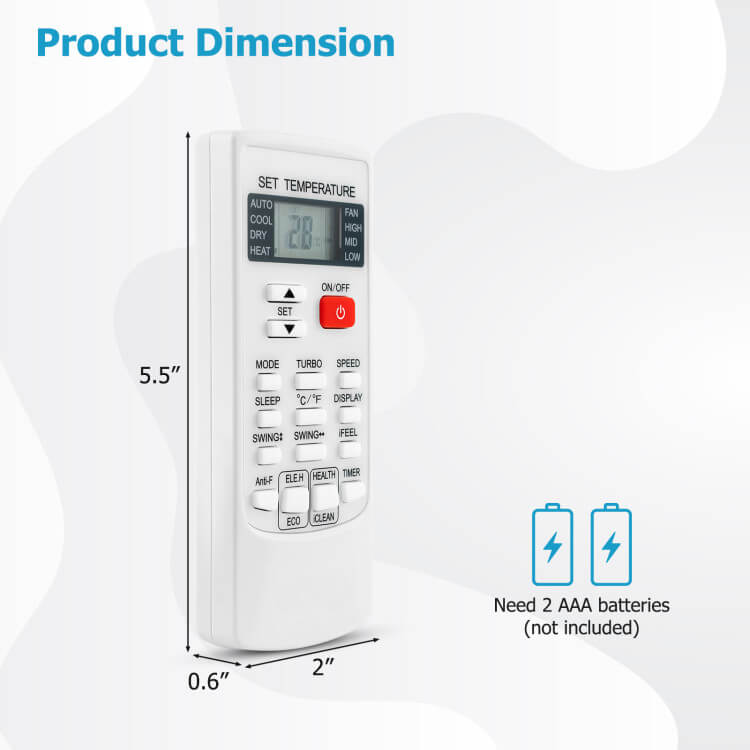 Universal Air Conditioning Remote Control Multi-Brand