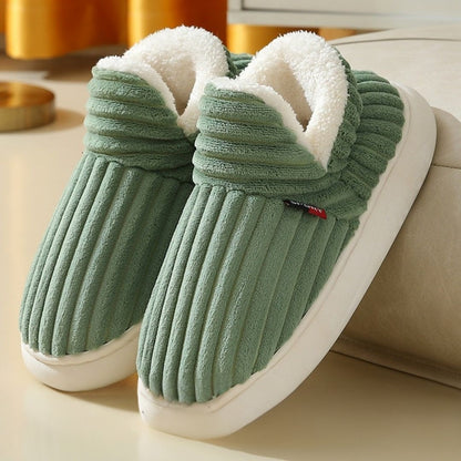 Winter Comfortable Slippers with Ribbed Texture for Women