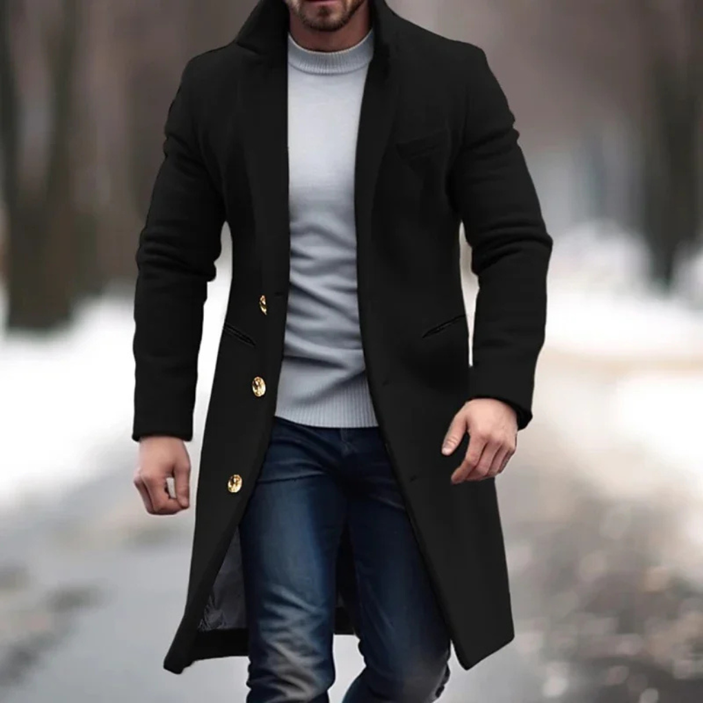 Men's Wool Blend Coat – Elegant Layer for Cooler Days