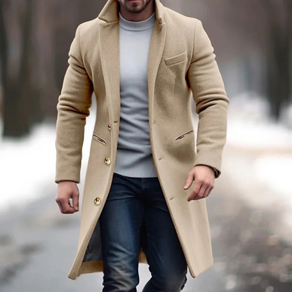 Men's Wool Blend Coat – Elegant Layer for Cooler Days