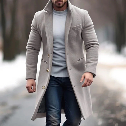 Men's Wool Blend Coat – Elegant Layer for Cooler Days