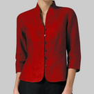 Blusa elegante e leggera da donna con colletto alla coreana e bottoni