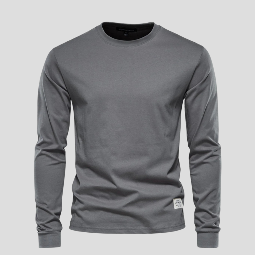 Men's Long Sleeve T-Shirt with Round Neck – Classic Everyday Style