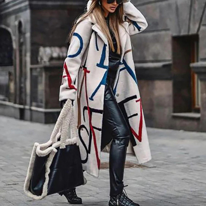 Warm women's coat with pockets
