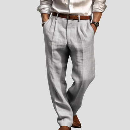 Pantaloni da uomo in lino plissettati – stile raffinato con un tocco casual