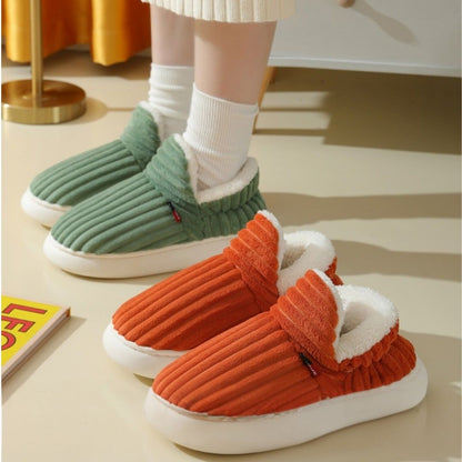 Winter Comfortable Slippers with Ribbed Texture for Women