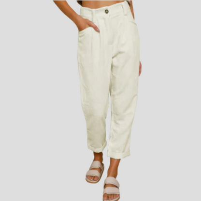 Pantalon en velours côtelé élégant – une touche décontractée et texturée