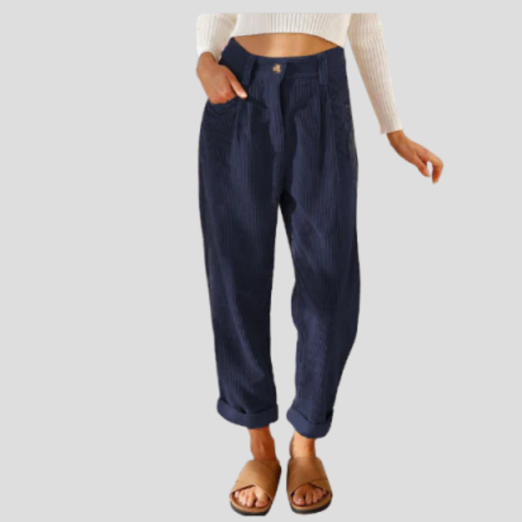 Pantalon en velours côtelé élégant – une touche décontractée et texturée