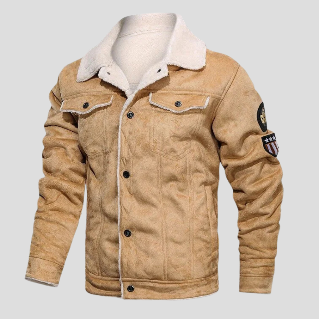 Miesten mokkanahkainen biker-takki