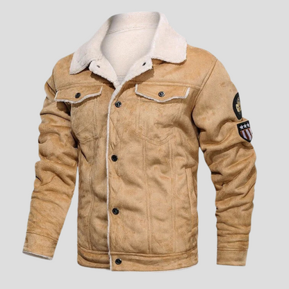 Miesten mokkanahkainen biker-takki