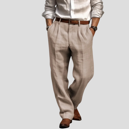 Pantalones de lino para hombre con pliegues: estilo refinado con un toque casual