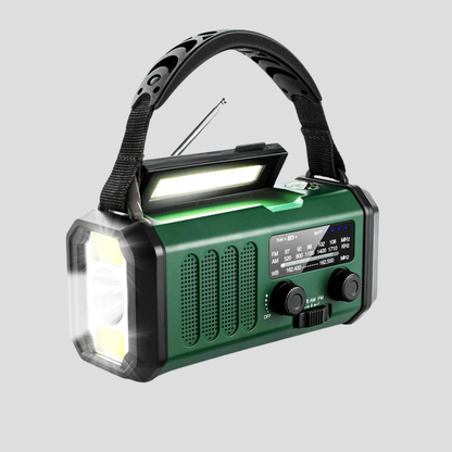 Universal Emergency Crank and Solar Radio