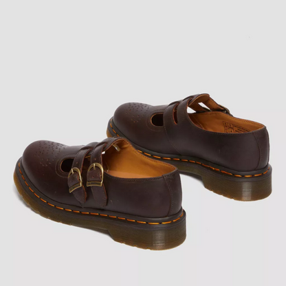 Ladies' Bold Leather Mary Jane Shoes with Buckles and Chunky Sole