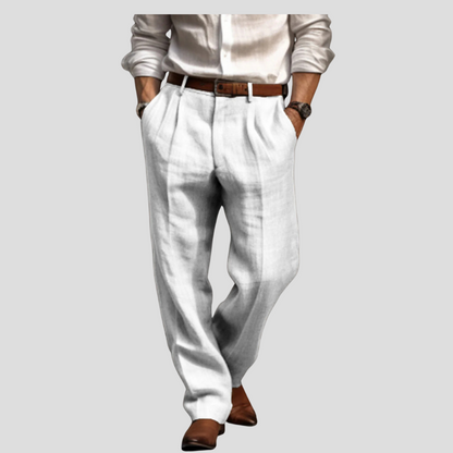 Pantaloni da uomo in lino plissettati – stile raffinato con un tocco casual