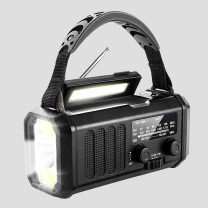 Universal Emergency Crank and Solar Radio