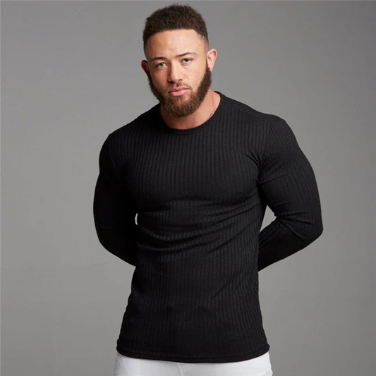 Suéter de cuello redondo tejido para hombre