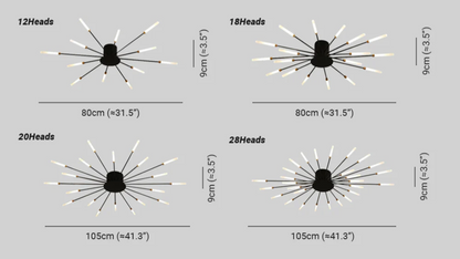 Modern Ceiling Light with Multiple Arms for Powerful and Stylish Illumination