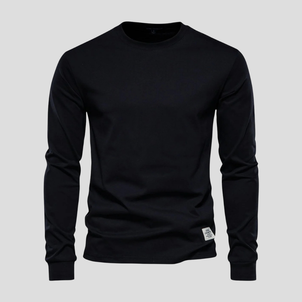 Men's Long Sleeve T-Shirt with Round Neck – Classic Everyday Style