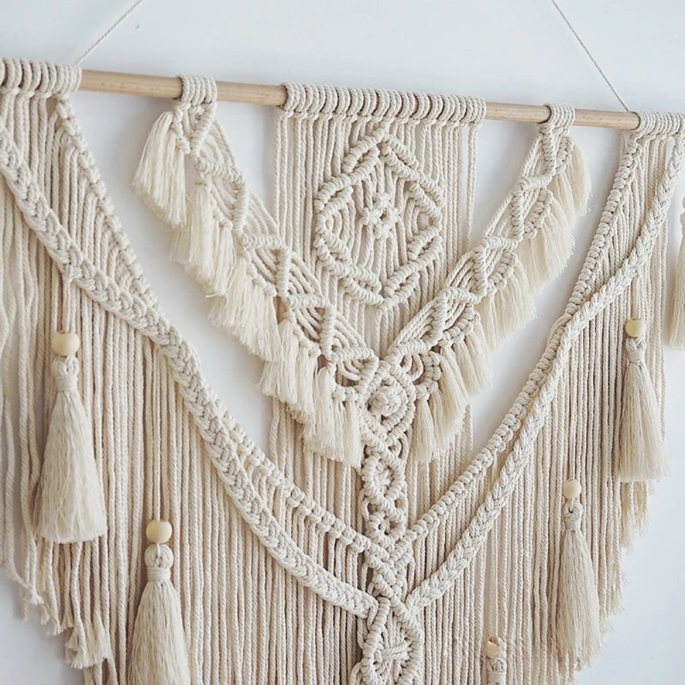 Handmade Macramé Wall Hanging with Tassels