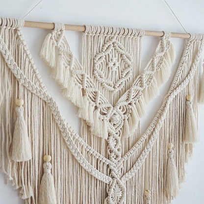 Handmade Macramé Wall Hanging with Tassels