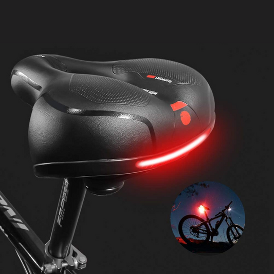 Asiento de bicicleta con iluminación y mayor comodidad para sentarse