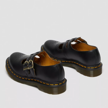 Ladies' Bold Leather Mary Jane Shoes with Buckles and Chunky Sole
