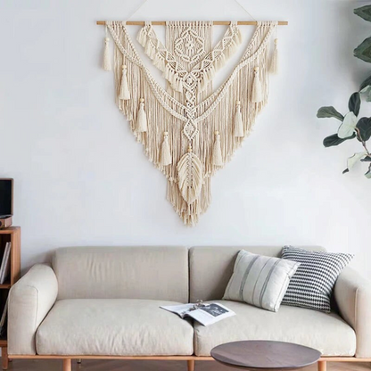 Handmade Macramé Wall Hanging with Tassels