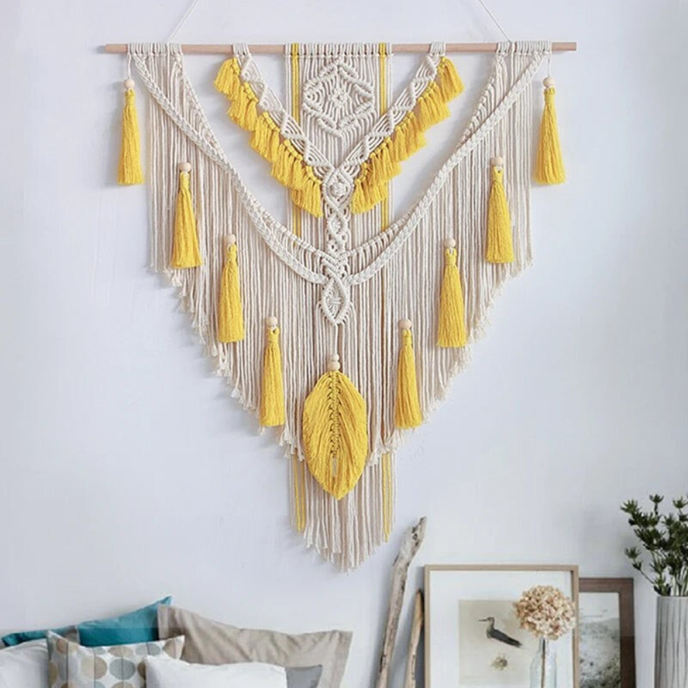 Handmade Macramé Wall Hanging with Tassels
