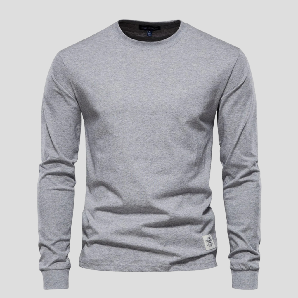 Men's Long Sleeve T-Shirt with Round Neck – Classic Everyday Style