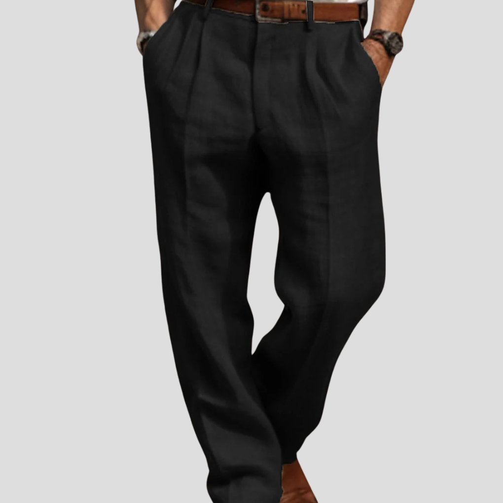 Pantaloni da uomo in lino plissettati – stile raffinato con un tocco casual