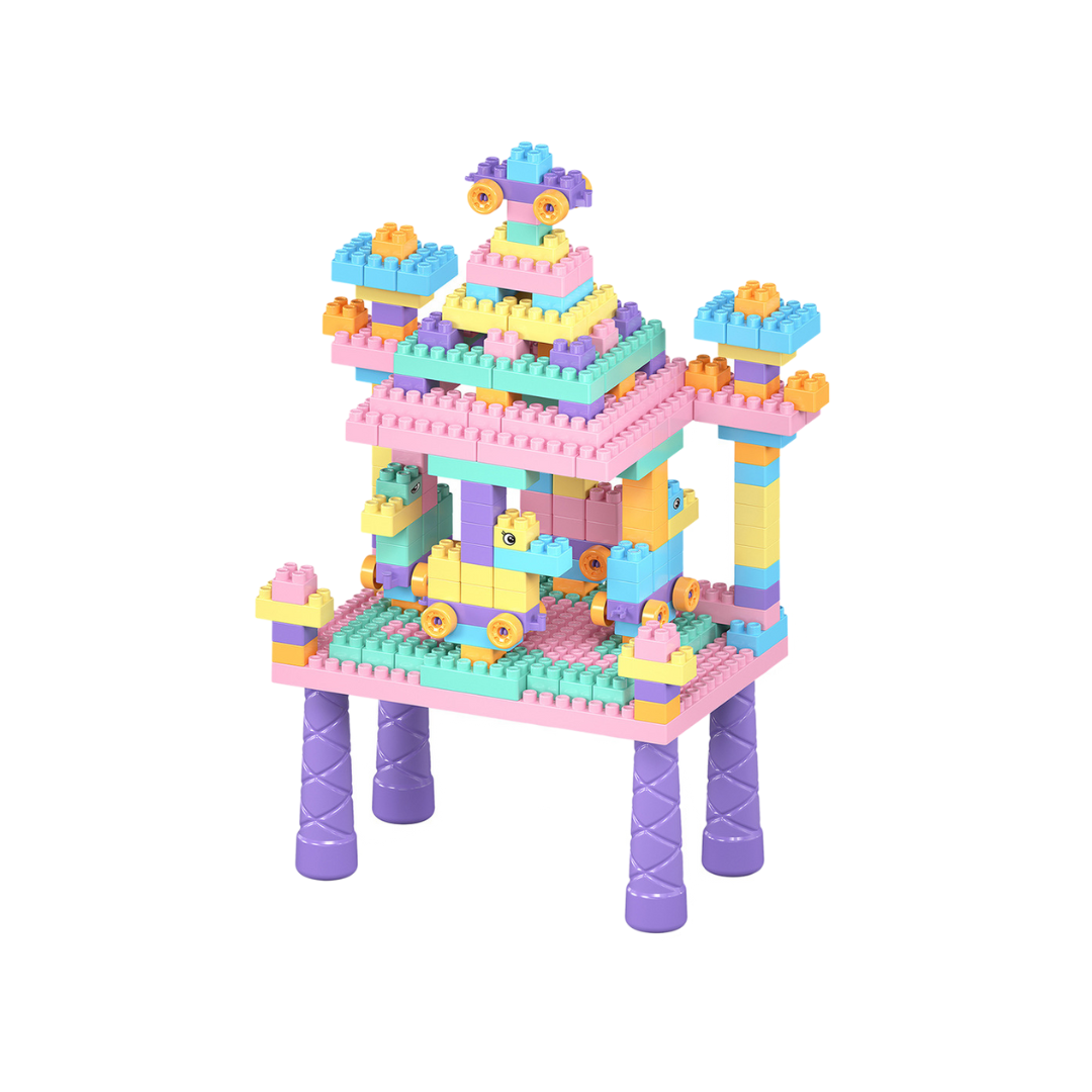 Set tavolo da costruzione creativo – Tavolo da gioco con 500 mattoncini da costruzione