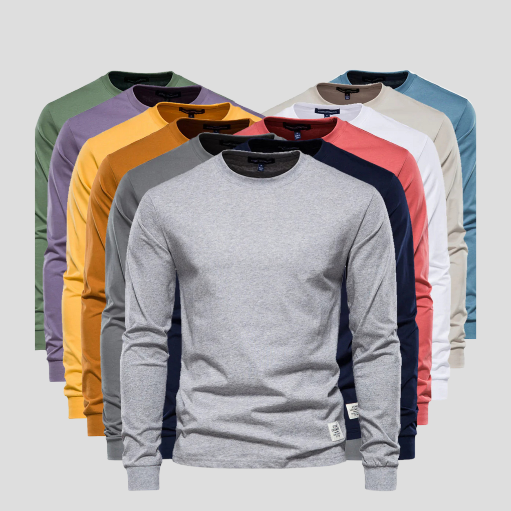 Men's Long Sleeve T-Shirt with Round Neck – Classic Everyday Style