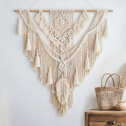 Handmade Macramé Wall Hanging with Tassels