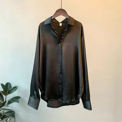 Damen-Sommerbluse mit fließender Passform und elegantem Kragen