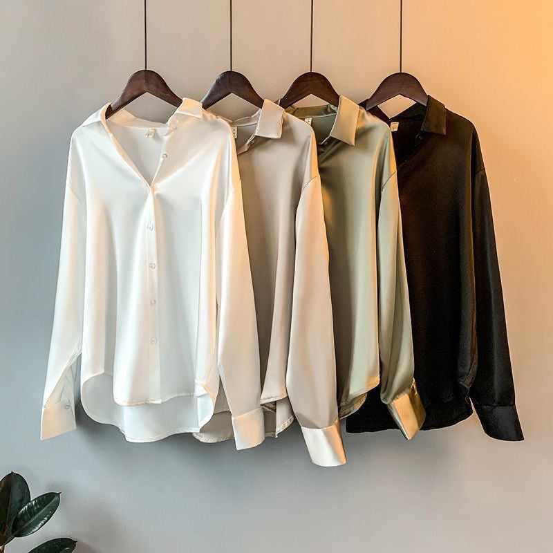 Damen-Sommerbluse mit fließender Passform und elegantem Kragen