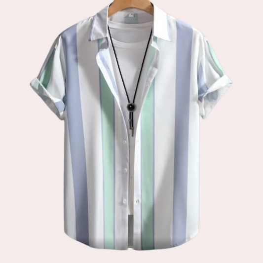 Camisa de manga corta para hombre con rayas