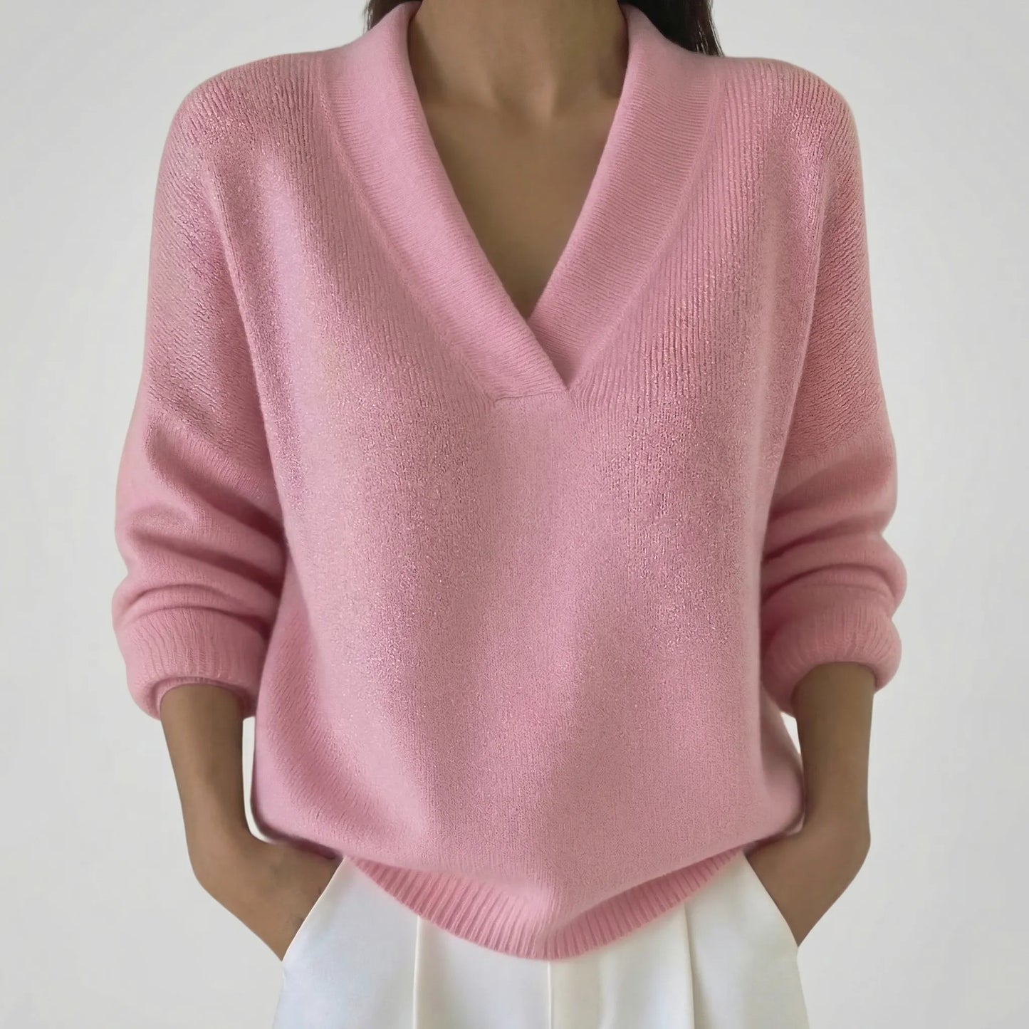 V-Neck Knitted Top for Women