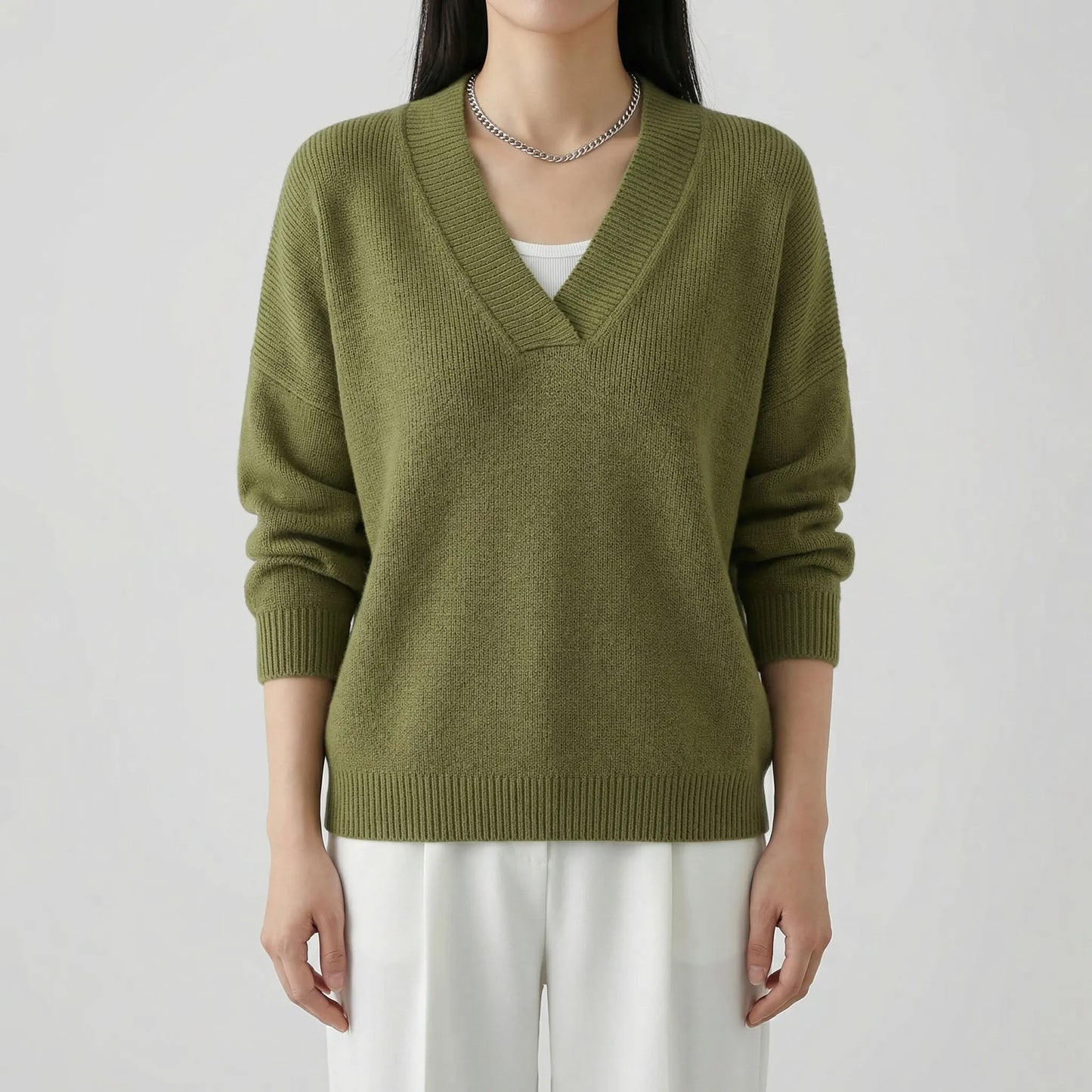 V-Neck Knitted Top for Women