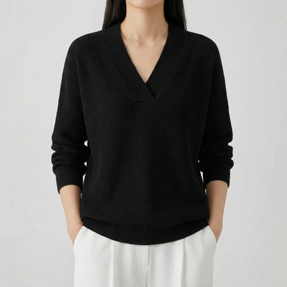 V-Neck Knitted Top for Women
